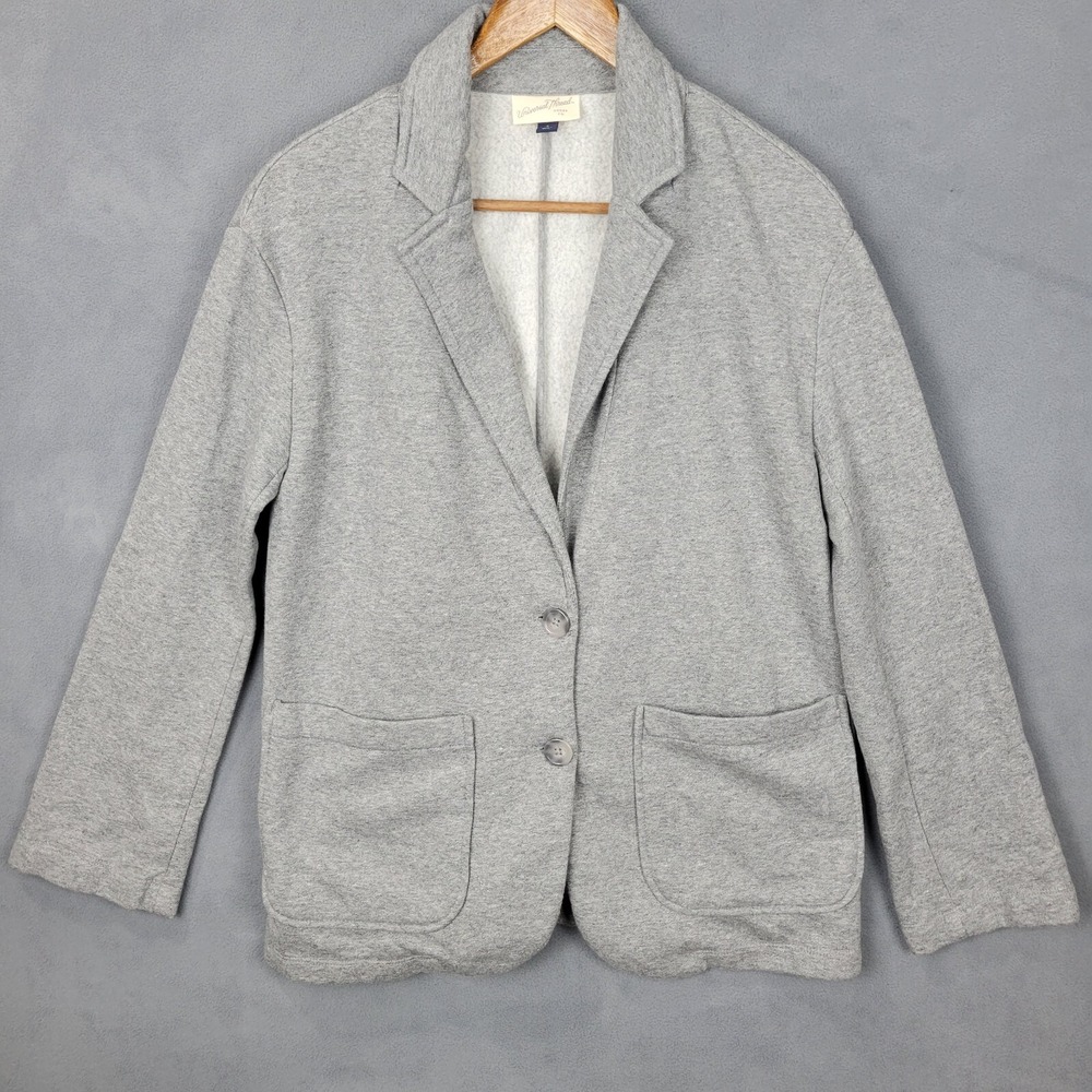Universal Thread Blazer Jacket Women's Small Heather Gray Fleece Lined‎ Academia